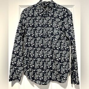 J Crew reindeer print popover top in size 4